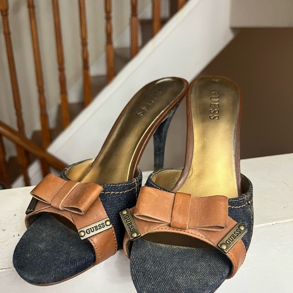 GUESS Denim and Tan Heels - Picture 3 of 3
